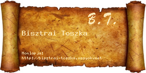Bisztrai Toszka névjegykártya